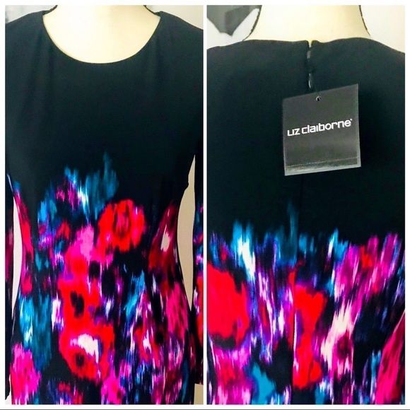 NWT! GORGEOUS LIZ CLAIBORNE FLORAL PRINT MIDI - Picture 4 of 5